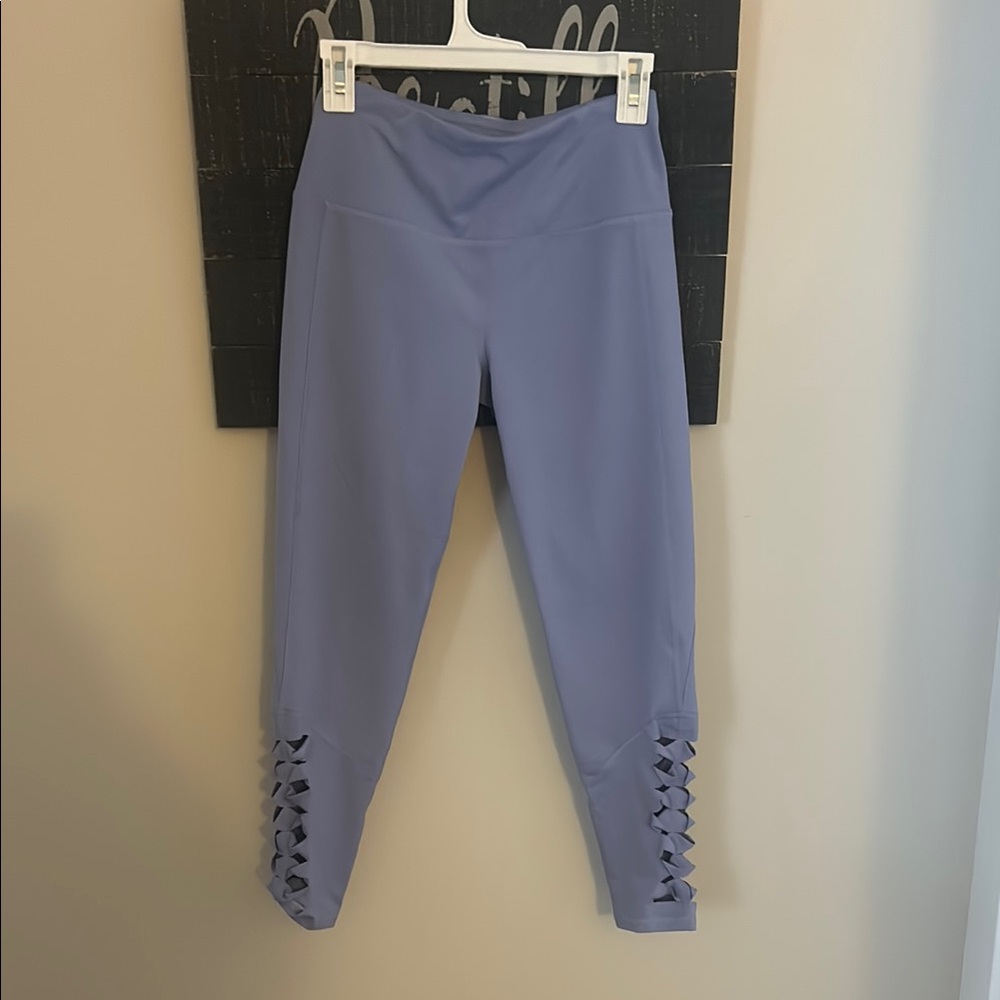 Lavender Leggings with Lattice Detail